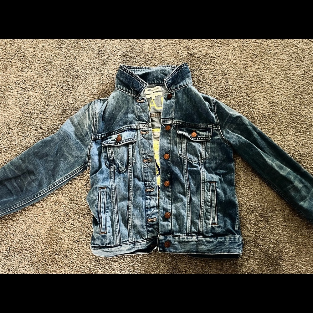 Madewell custom Live La Croix limoncello embroidered jacket